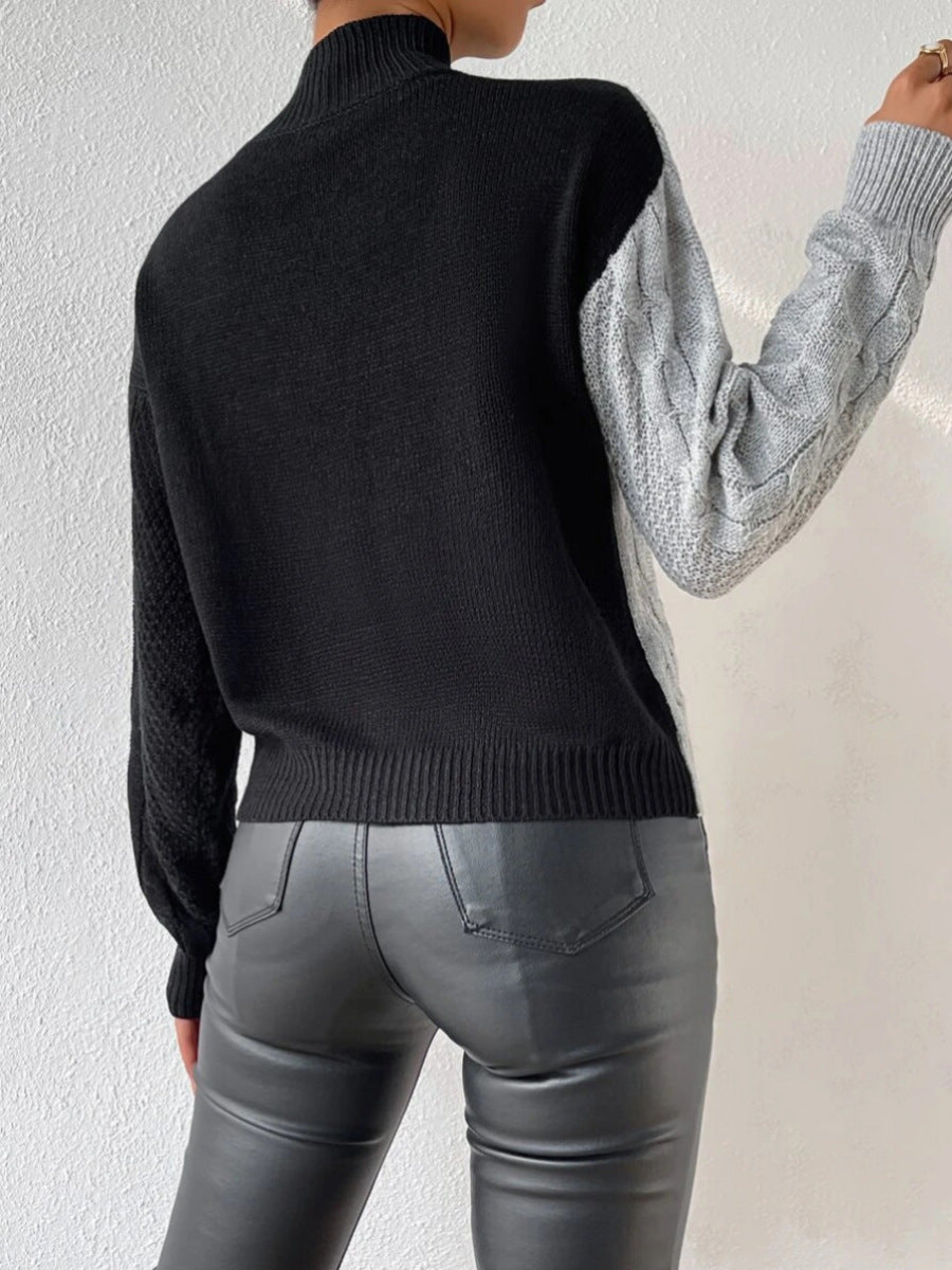Damen Hoher Kragen Gedrehter Pullover