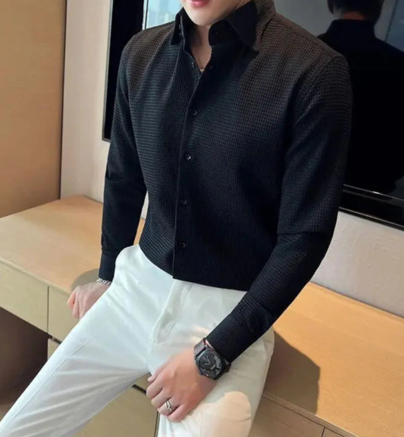 Landon | Poloshirt aus Waffelstrick