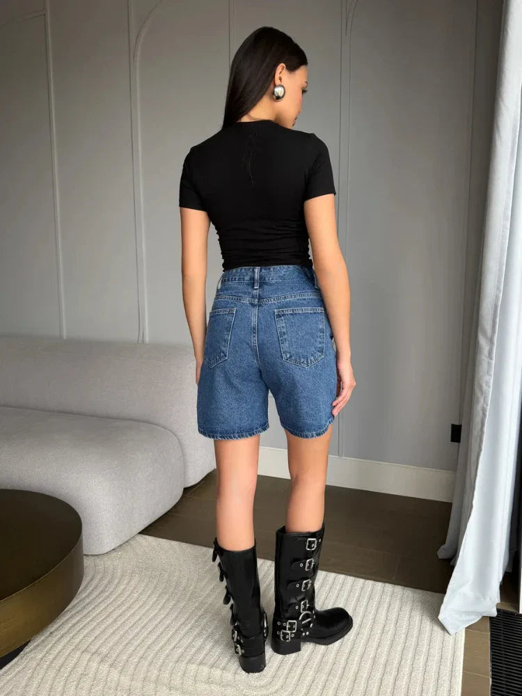 Bluestone Hochtaillierte Denim Shorts