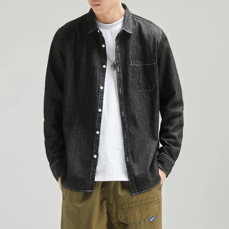 Havery | Ridge Baumwoll-Denim-Hemd