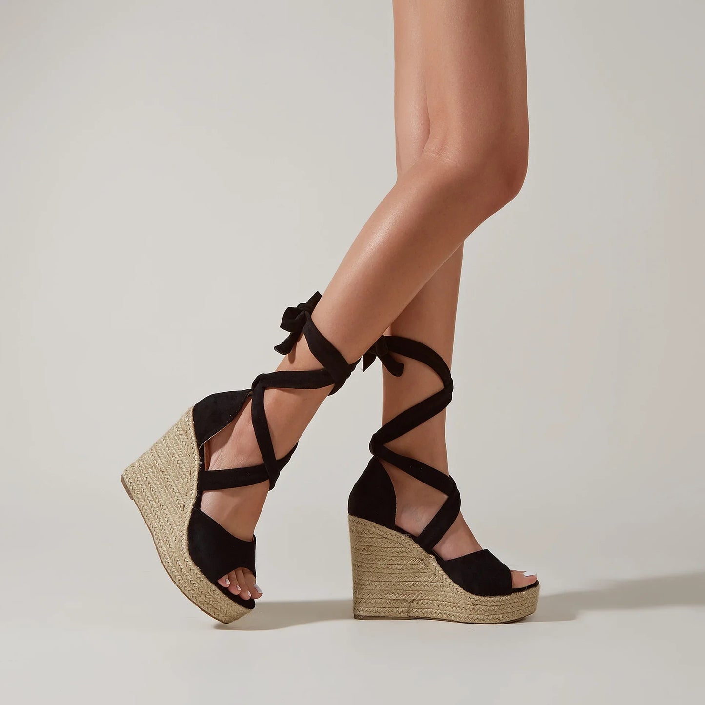 Calista Knöchel-Wickel-Espadrille-Wedges