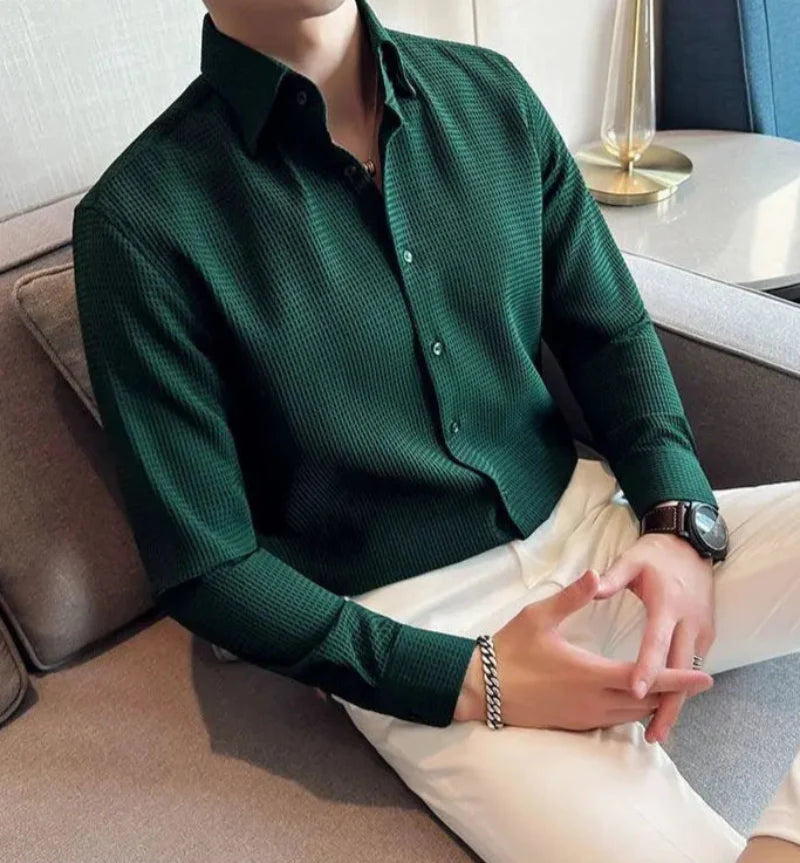 Landon | Poloshirt aus Waffelstrick