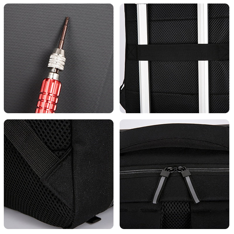 Wasserdichter Multifunktions-Hartschalen-Rucksack + USB-Ladung