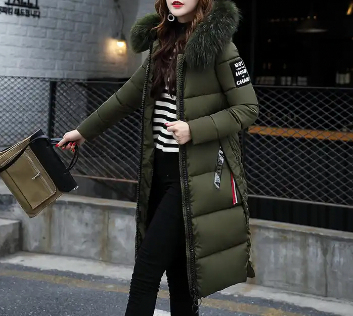 Feya - Langer Mantel mit Pelzkragen