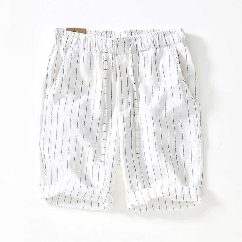 Breezy Stripe Linen Shorts