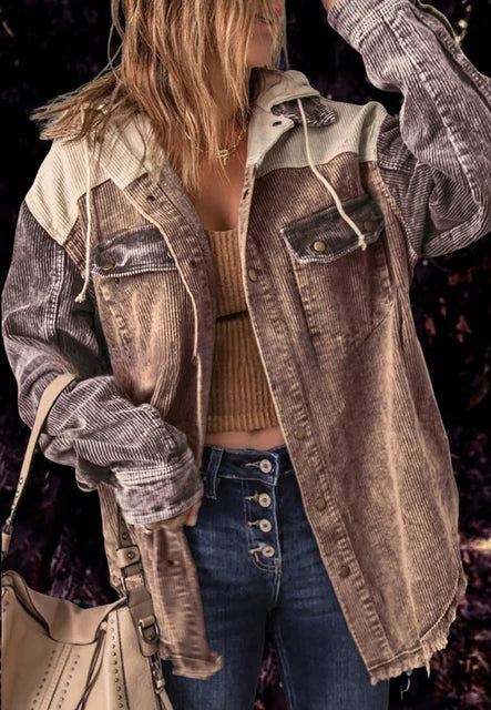 Cropped Cordjacke mit Knopfleiste und Brusttaschen | Perfekt für den Sommer