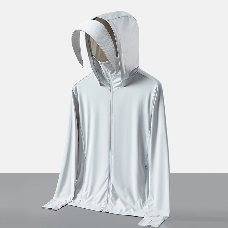 UV-Schutz Kapuzenjacke mit Abnehmbarem Gesichtsschutz – Perfekt für den Sommer
