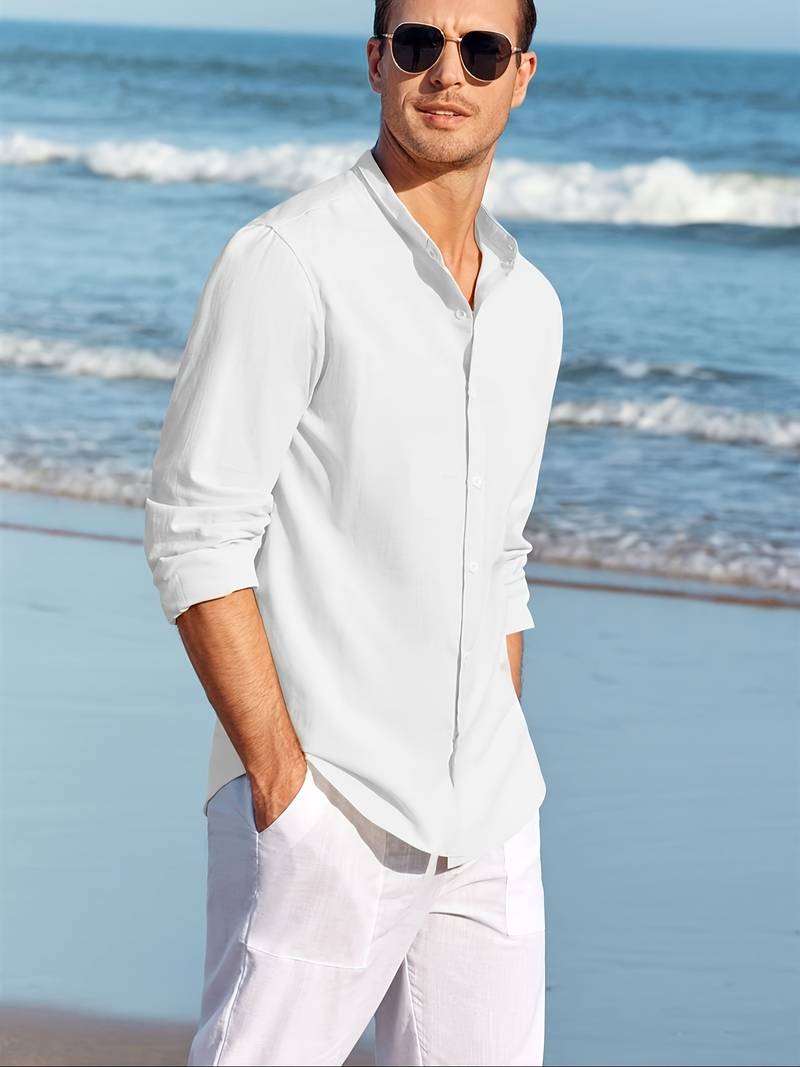 Edelweiß | Herren Leinenkragenhemd