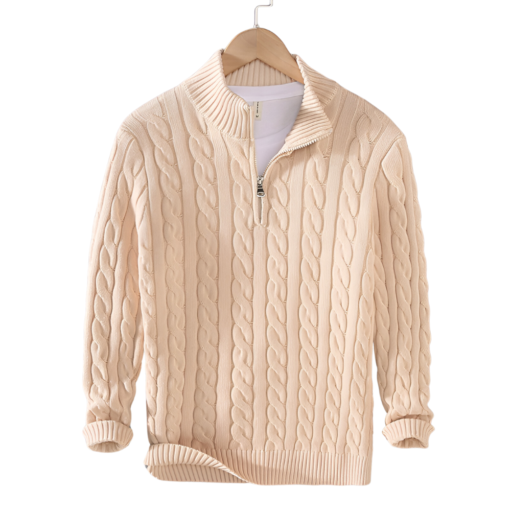 Anthony - Pull Torsadé Demi-Zip