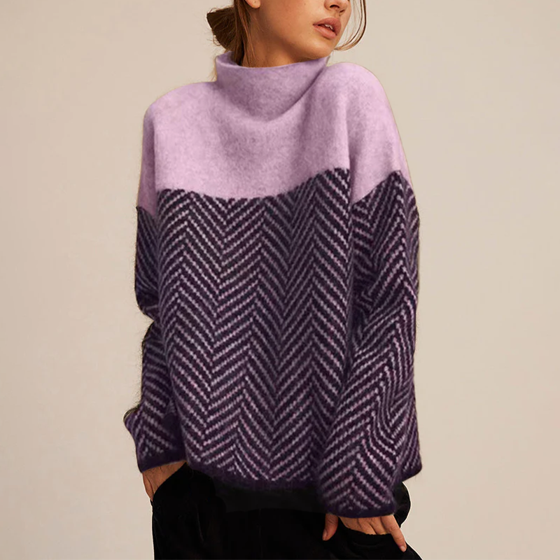 Damen Herbst Strickpullover Lockere Passform Langarm Minimalistisches Design