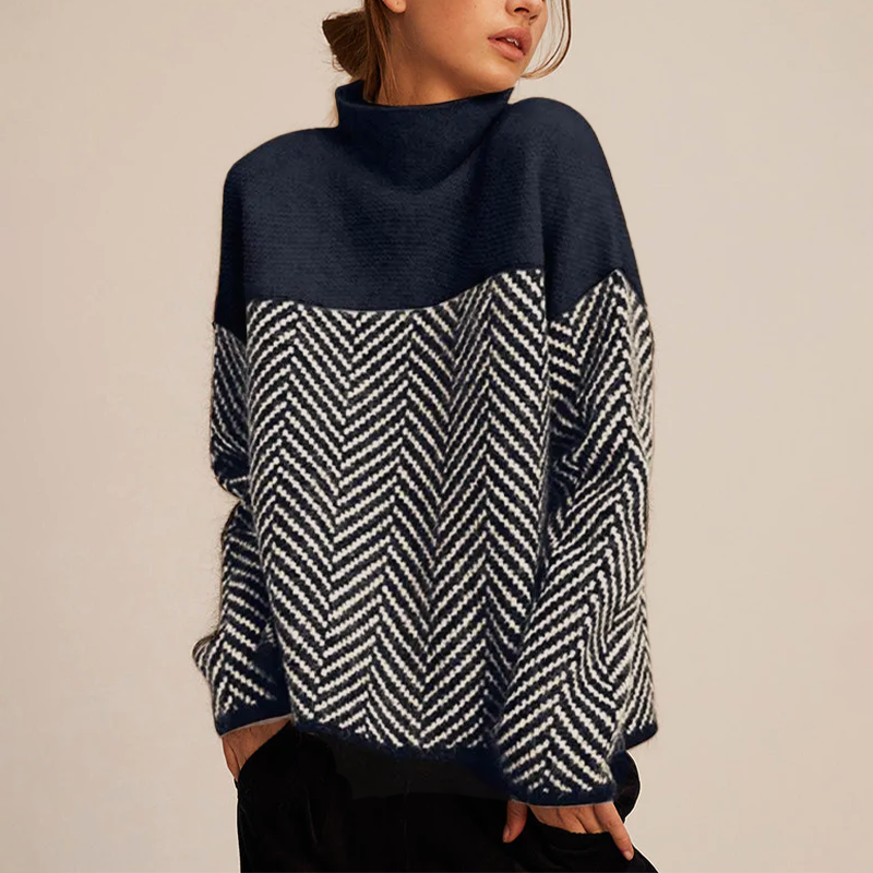 Damen Herbst Strickpullover Lockere Passform Langarm Minimalistisches Design