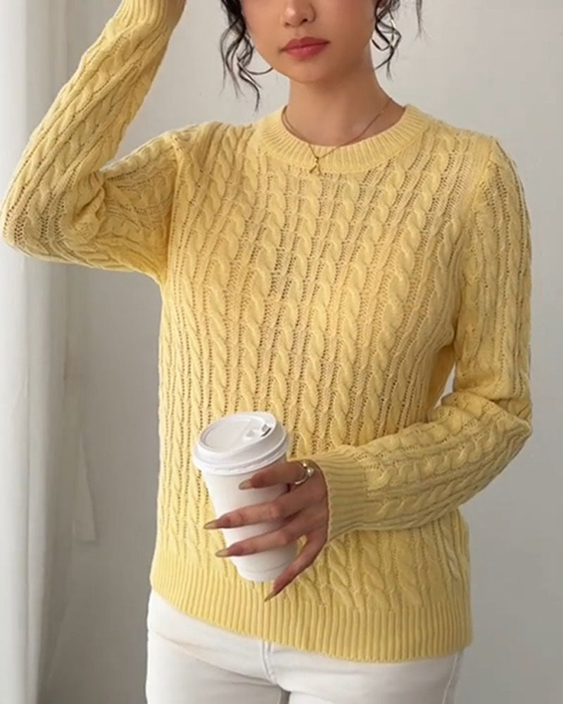 Pullover langarmig Zopfmuster