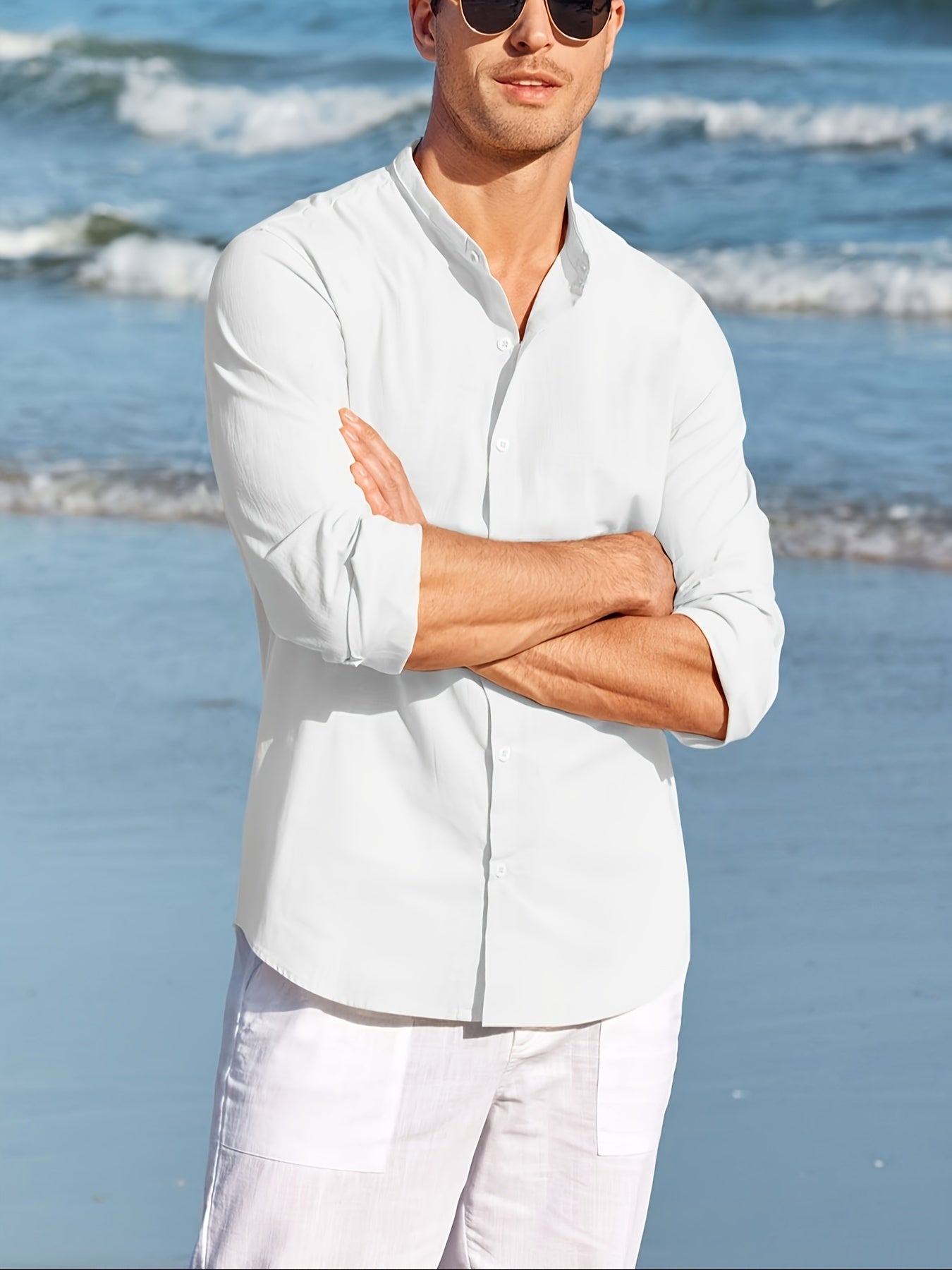 Edelweiß | Herren Leinenkragenhemd