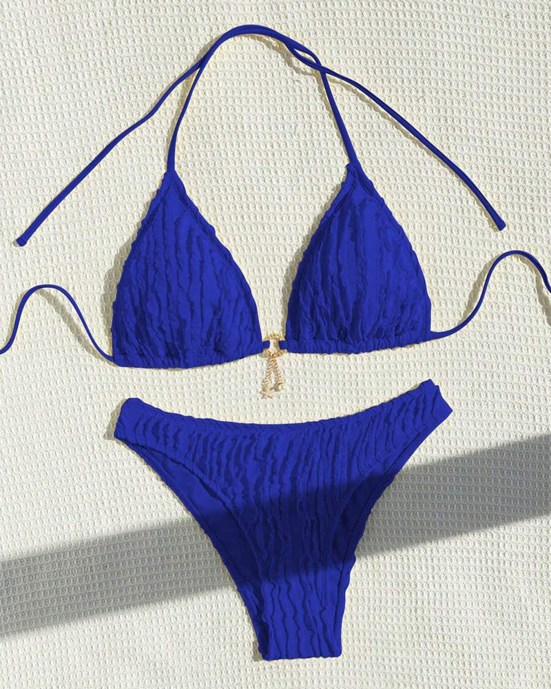 Bikini Sexy Unifarben Zweiteilig Dreieck