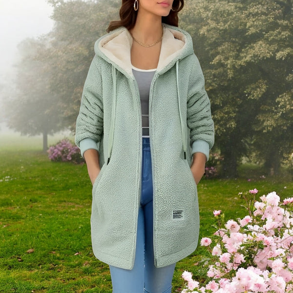 Damen Fleecejacke mit Kapuze & Taschen – Weich, Warm, Reißverschluss - Ideal für Herbst & Winter