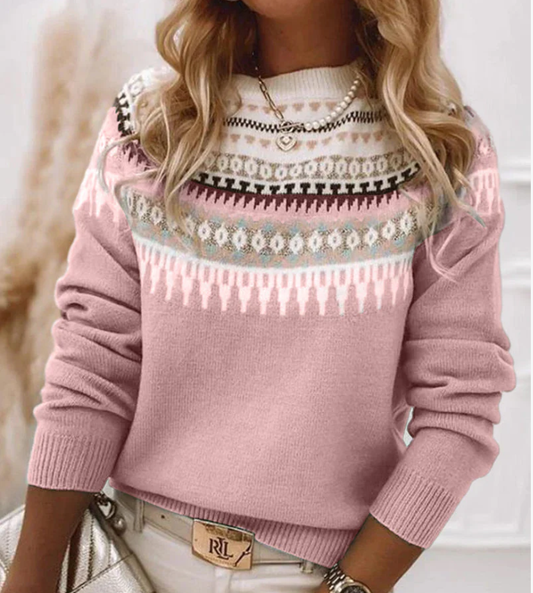 Nordisches Muster Strickpullover