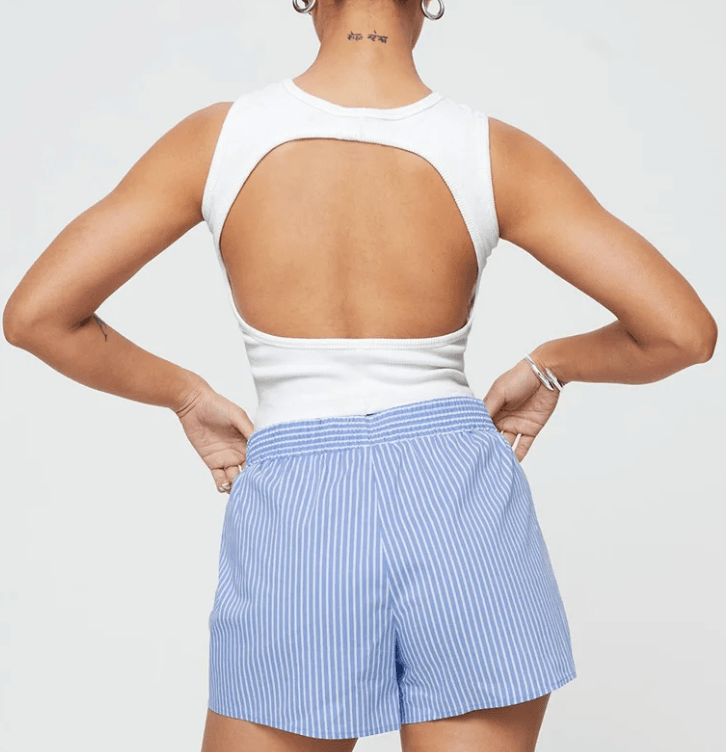 Damen gestreifte lässige Shorts für Sommerkomfort