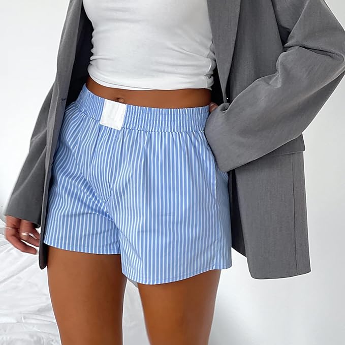 Damen gestreifte lässige Shorts für Sommerkomfort