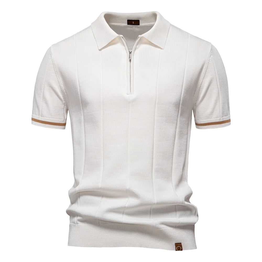 Monza Zip-Knit Polo-Shirt
