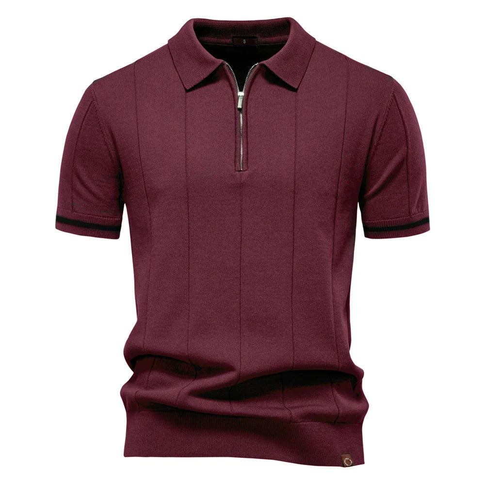 Monza Zip-Knit Polo-Shirt