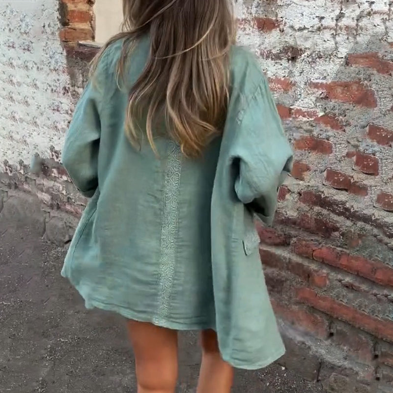 Donna - Blazer mit einzigartigem Design aus Baumwolle und Leinen für Frauen