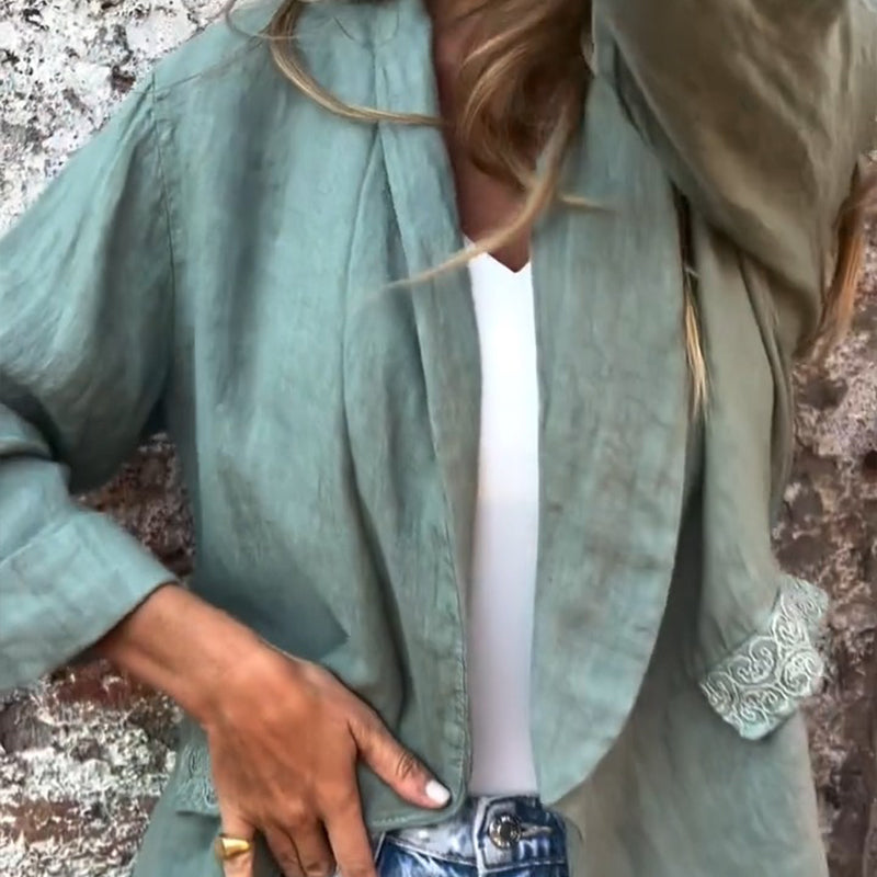 Donna - Blazer mit einzigartigem Design aus Baumwolle und Leinen für Frauen