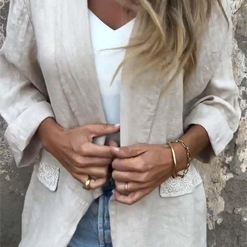 Donna - Blazer mit einzigartigem Design aus Baumwolle und Leinen für Frauen