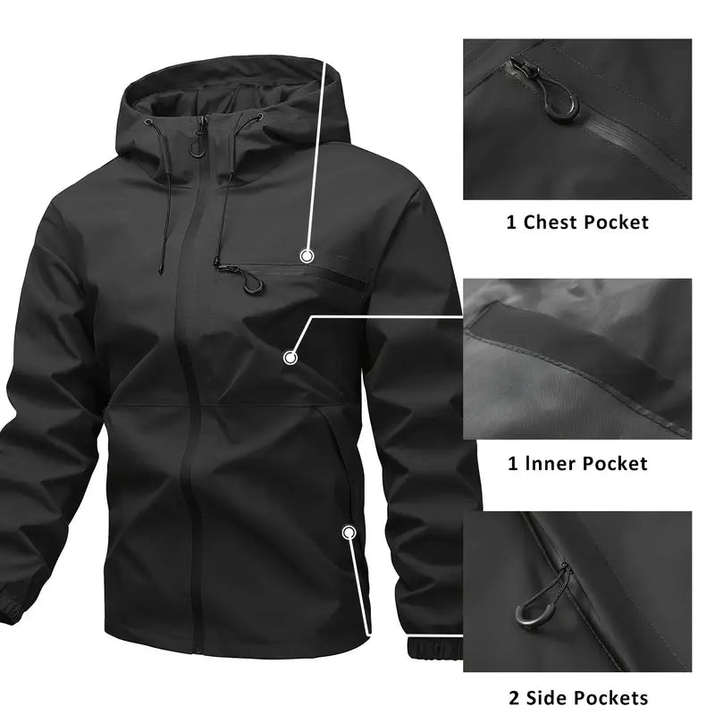 Herren Outdoor-Sportjacke einfarbig