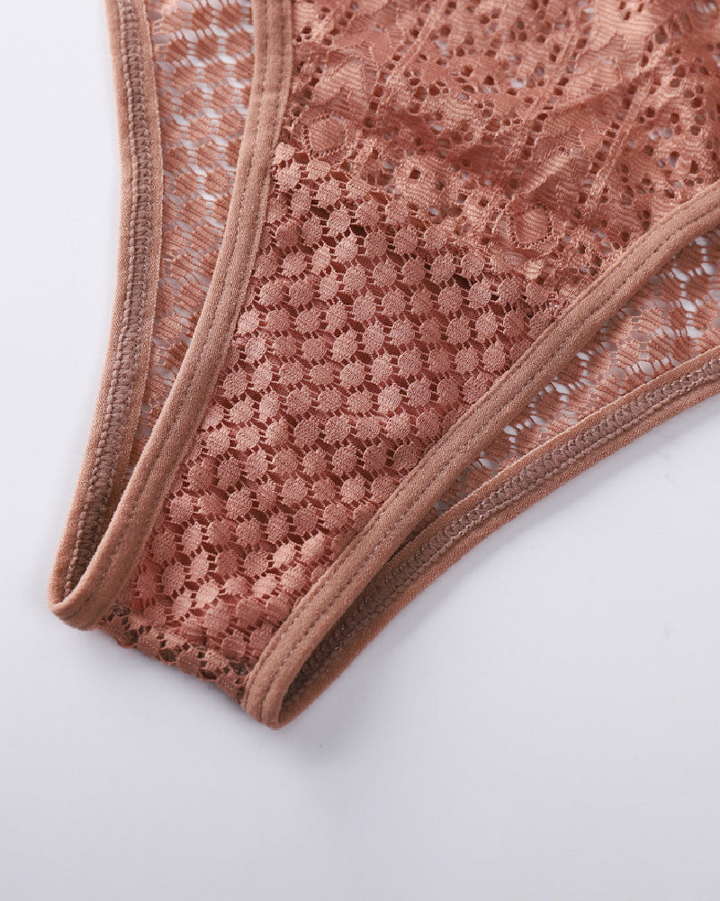 Damen Sexy Durchsichtige Höschen Spitze Aushöhlen Baumwolle Schritt Slip